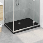 Shower Base Tray with Dots 100 x 70 x 4 cm ABS Black