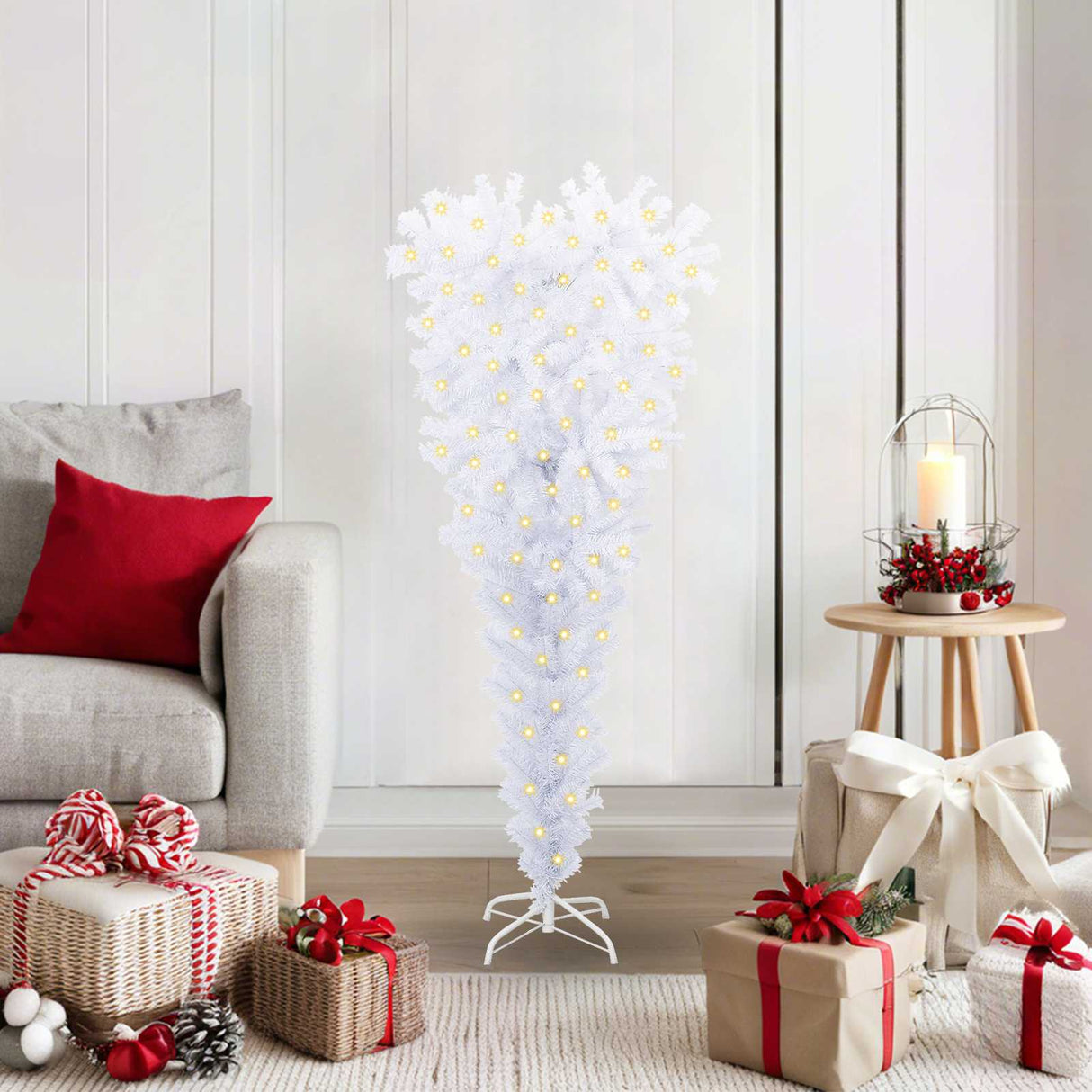 Artificial Christmas Tree with Stand White 120 cm PVC and Steel