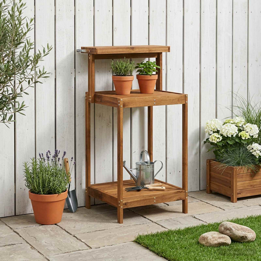 Outdoor Potting Bench 56.5 x 48.5 x 107 cm Solid Acacia Wood