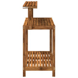 Outdoor Potting Bench 111.5 x 48.5 x 107 cm Solid Acacia Wood - Top-Down View