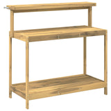 Outdoor Potting Bench 111.5 x 48.5 x 107 cm Solid Acacia Wood - Front View
