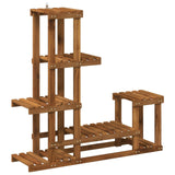 Plant Stand Natural 93.5 x 25 x 91.5 cm Solid Acacia Wood - Front View