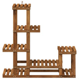 Plant Stand Natural 93.5 x 25 x 91.5 cm Solid Acacia Wood - Side View