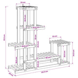 Plant Stand Natural 93.5 x 25 x 91.5 cm Solid Acacia Wood - Rear View