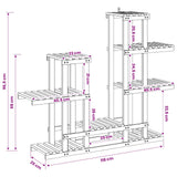 Plant Stand Natural 118 x 25 x 96.5 cm Solid Acacia Wood - Rear View