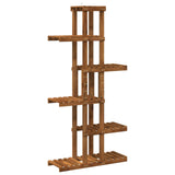 Plant Stand Natural 68 x 23.5 x 140 cm Solid Acacia Wood - Front View