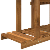 Plant Stand Natural 123 x 25 x 78.5 cm Solid Acacia Wood - Top-Down View