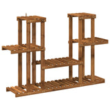Plant Stand Natural 123 x 25 x 78.5 cm Solid Acacia Wood - Front View