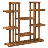 Plant Stand Natural 123 x 25 x 114.5 cm Solid Acacia Wood - Front View