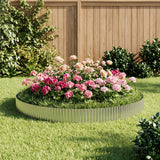 Lawn Edging 5 m x 15 cm Galvanised Steel Silver - Side View