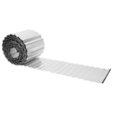 Lawn Edging 5 m x 15 cm Galvanised Steel Silver - Front View