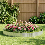 Lawn Edging 5 m x 20 cm Galvanised Steel Silver - Side View