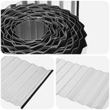 Lawn Edging 20 m x 15 cm Galvanised Steel Silver - 45-Degree Angle