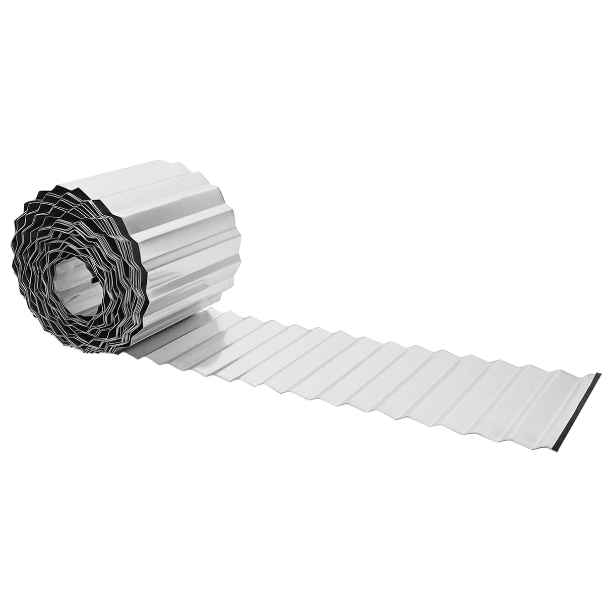 Lawn Edging 20 m x 15 cm Galvanised Steel Silver