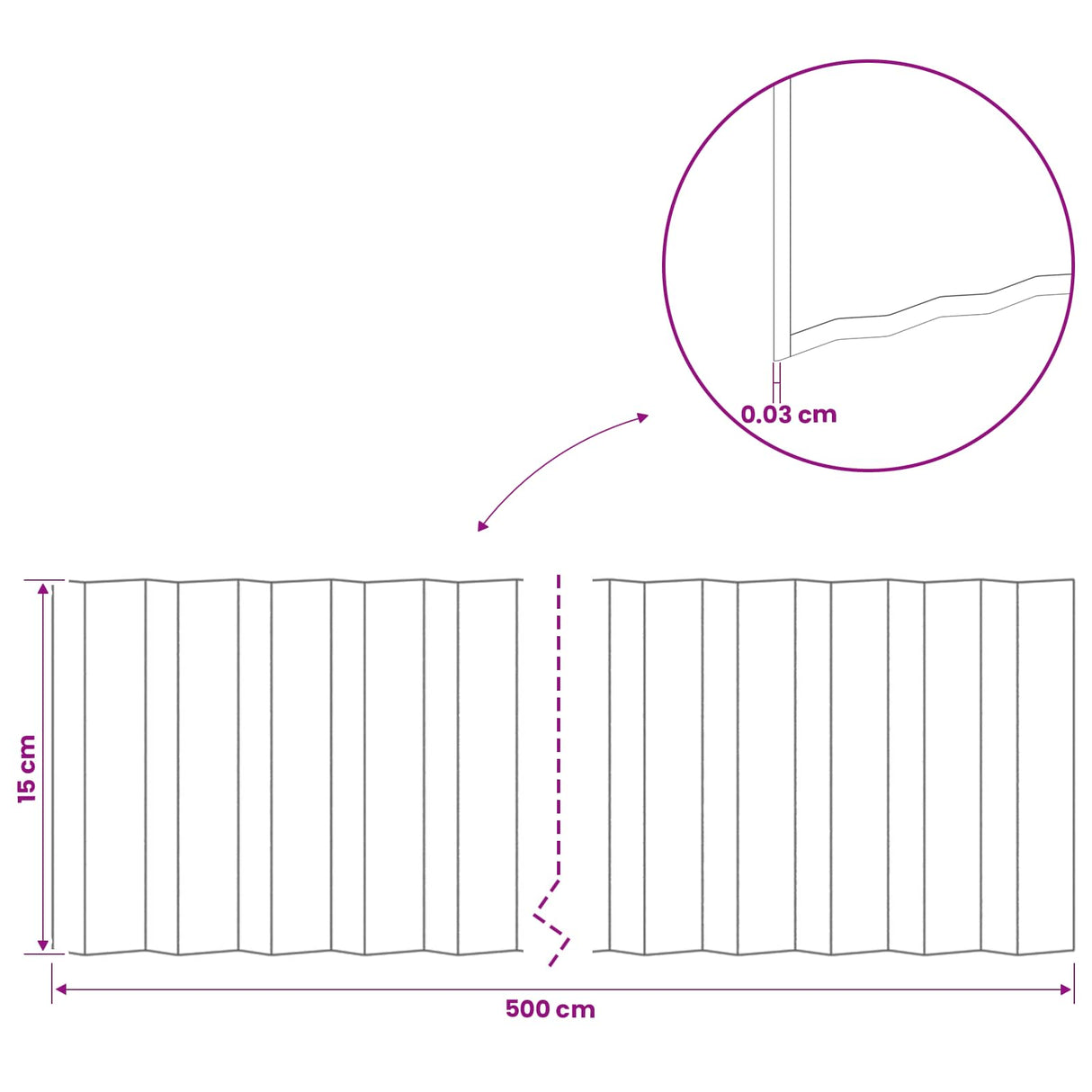 Lawn Edging 5 m x 15 cm Galvanised Steel Silver