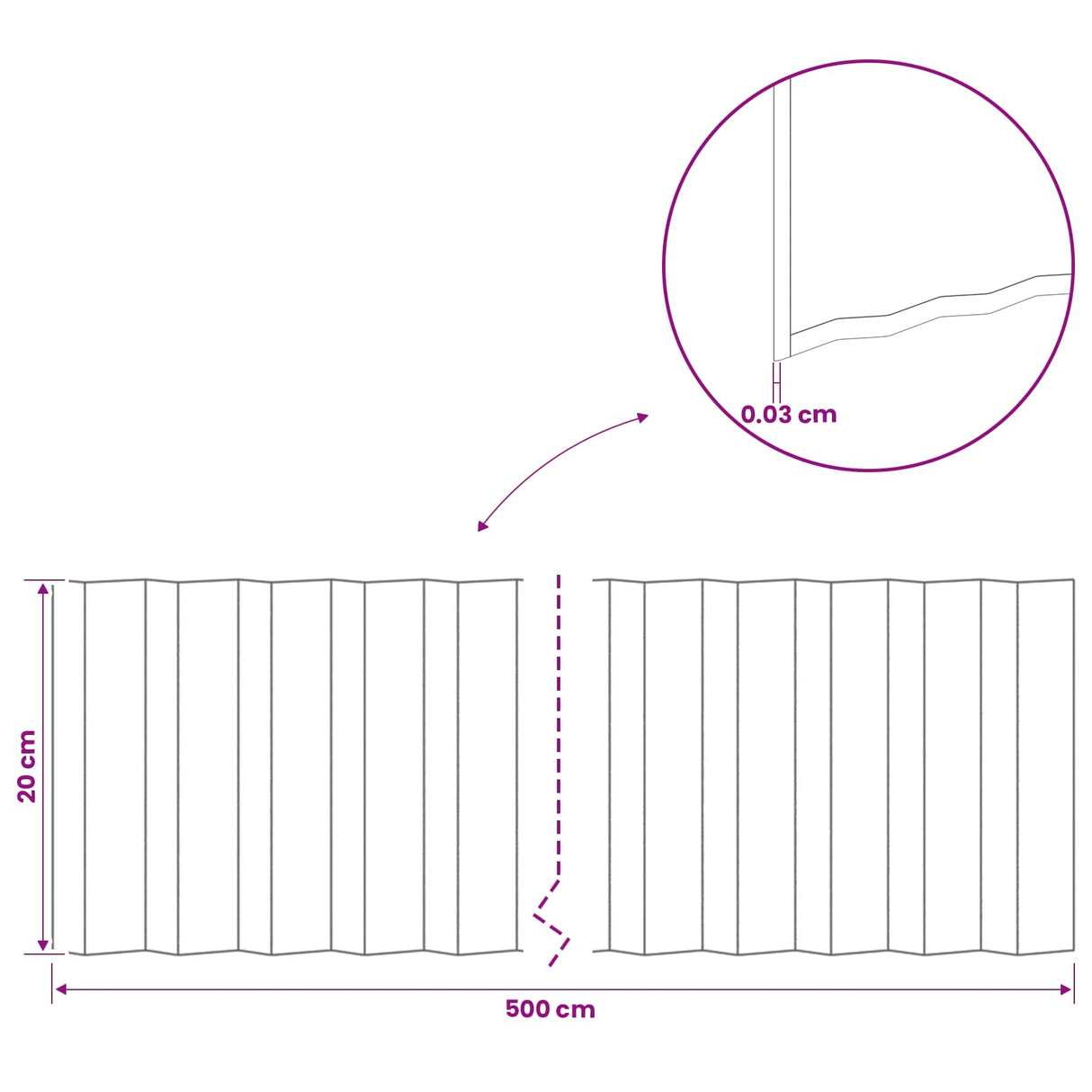 Lawn Edging 5 m x 20 cm Galvanised Steel Silver