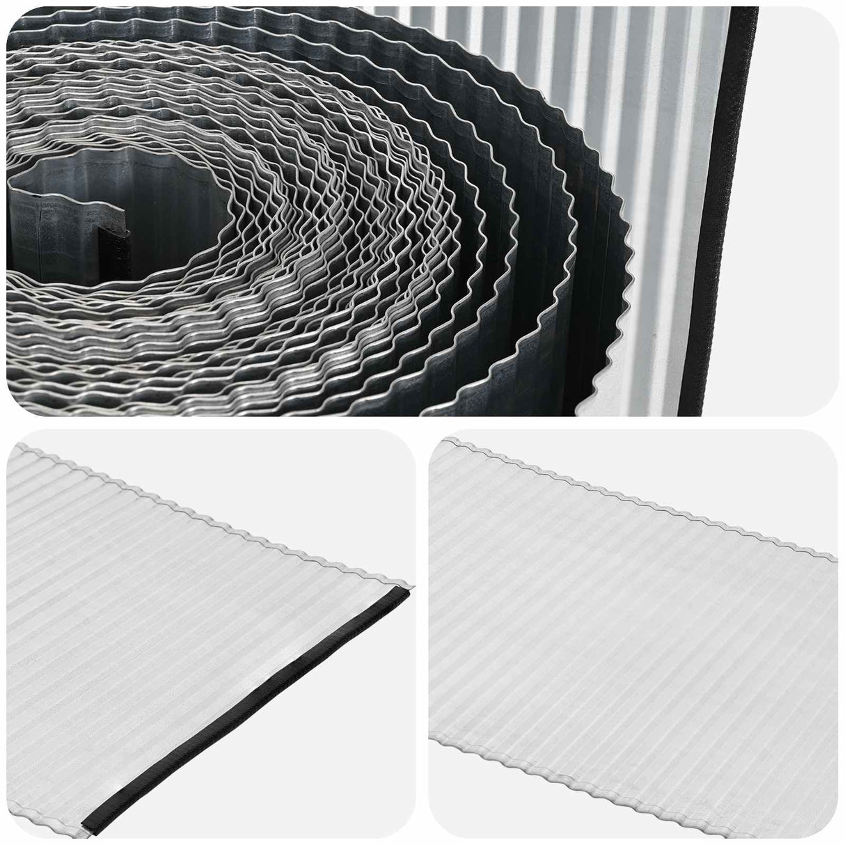 Lawn Edging 5 m x 25 cm Galvanised Steel Silver