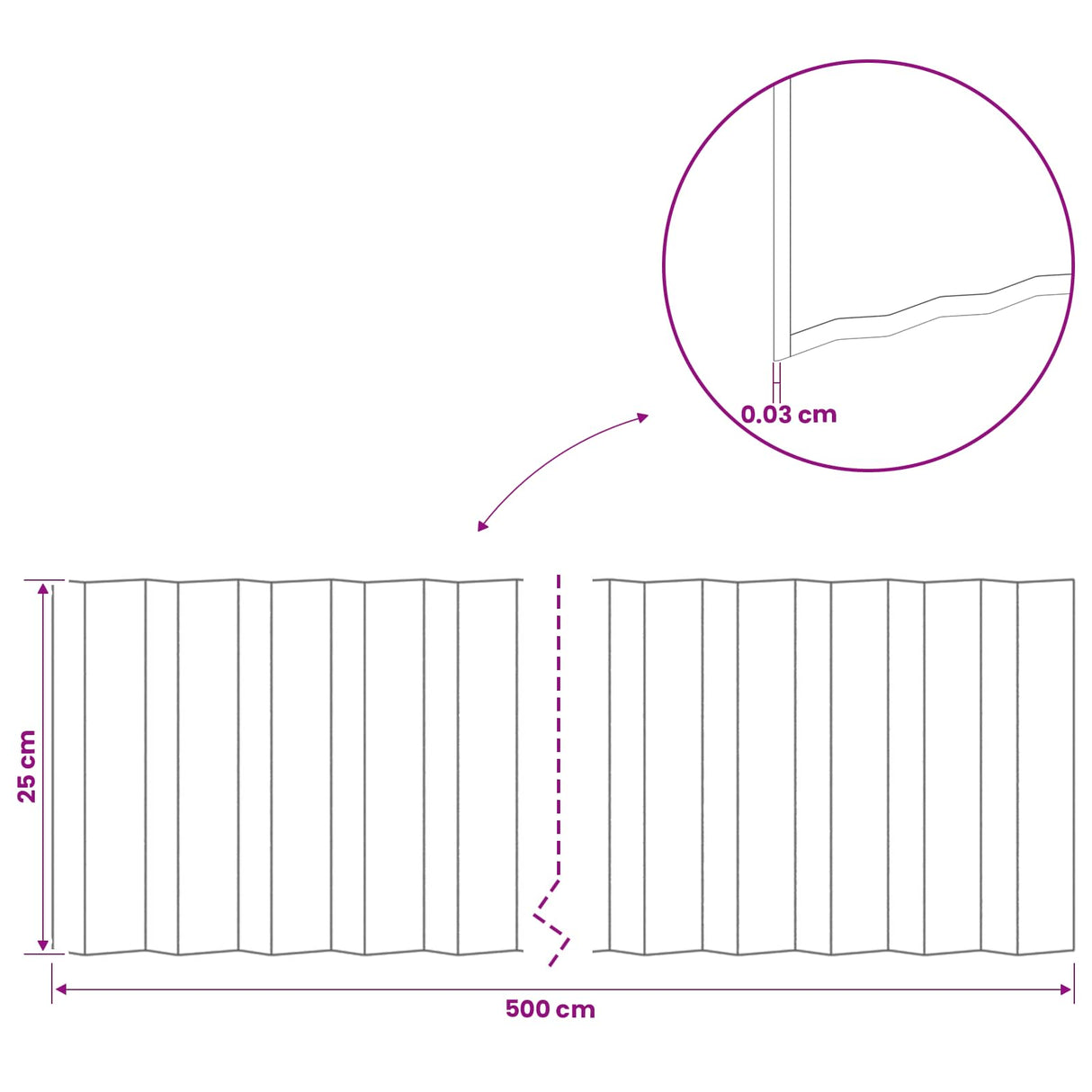 Lawn Edging 5 m x 25 cm Galvanised Steel Silver