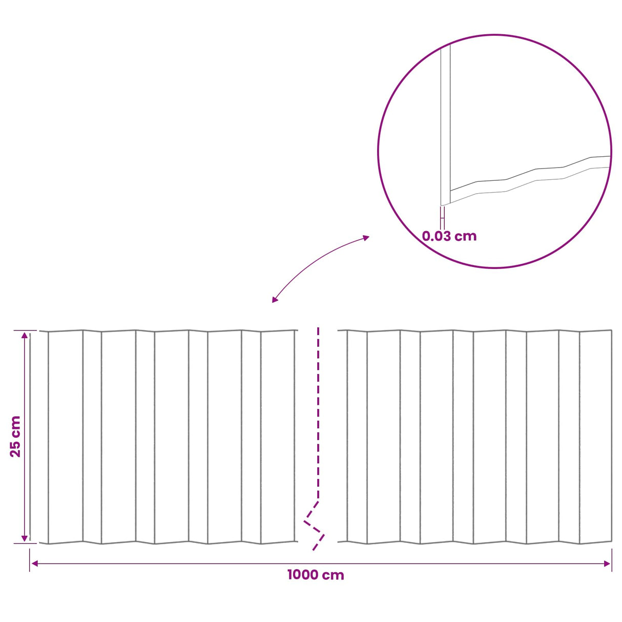 Lawn Edging 10 m x 25 cm Galvanised Steel Silver