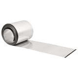 Lawn Edging 5 m x 25 cm Galvanised Steel Silver - Front View