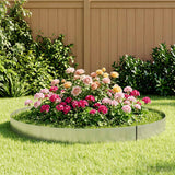 Lawn Edging 10 m x 15 cm Galvanised Steel Silver - Side View
