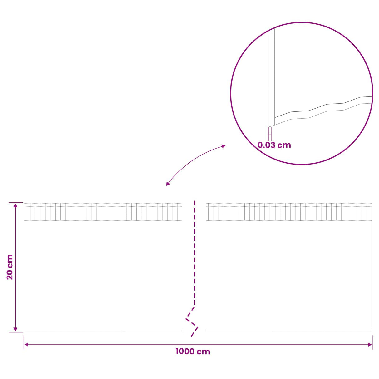 Lawn Edging 10 m x 20 cm Galvanised Steel Silver