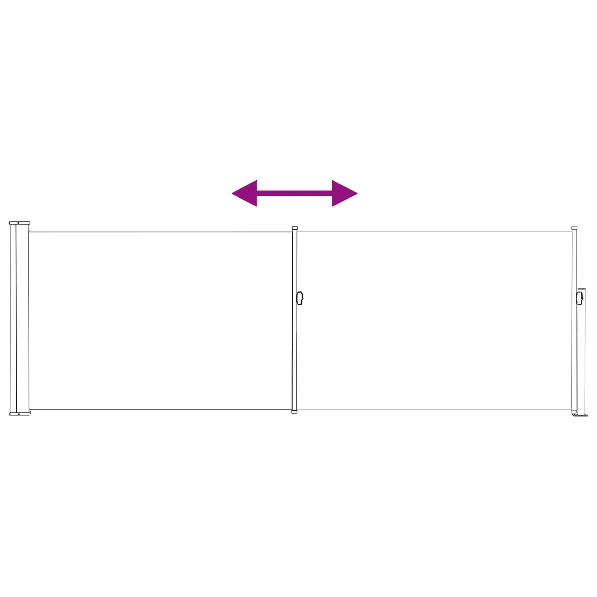 Retractable Side Awning 500 x 100 cm Polyester Rectangular