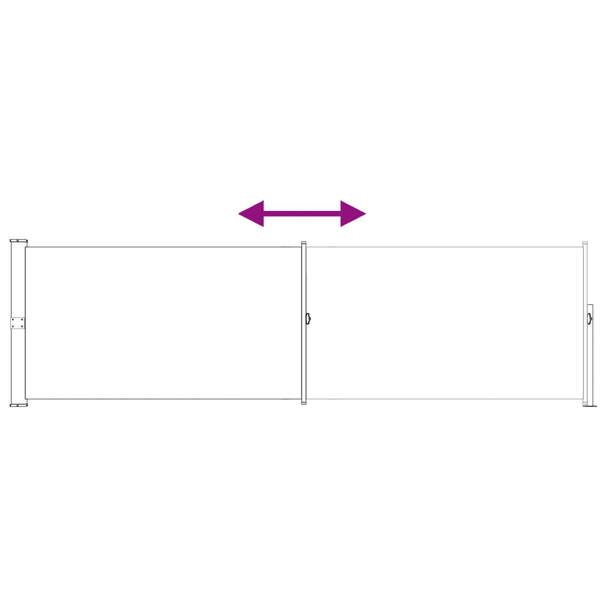 Retractable Side Awning 117 x 500 cm Polyester Rectangular
