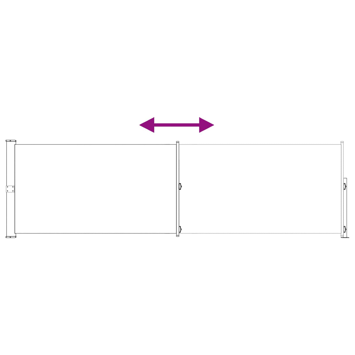 Retractable Side Awning 117 x 600 cm Polyester Rectangular