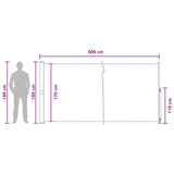 Retractable Side Awning 180 x 600 cm Polyester Rectangular