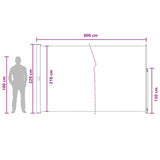 Retractable Side Awning 220 x 600 cm Polyester Rectangular