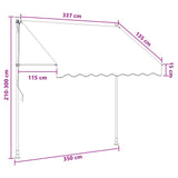 Manual Retractable Awning Taupe 350 cm - Low Angle