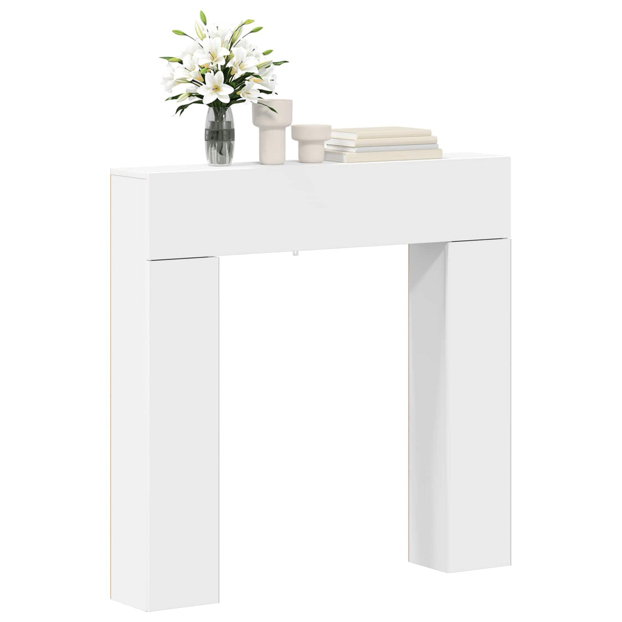 Fireplace Surround White 102 x 18 x 100.5 cm Engineered Wood