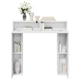 Fireplace Surround White 102 x 18 x 100.5 cm Engineered Wood - Top-Down View