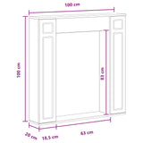Fireplace Surround White 100 x 20 x 100 cm Engineered Wood - Extra Image