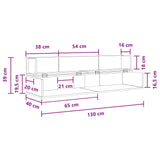 Studio Desk White 130 x 40 x 19.5 cm Engineered Wood - Extra Image