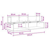 Studio Desk White 110 x 40 x 19.5 cm Engineered Wood