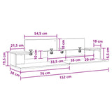 Studio Desk White 152 x 36 x 19.5 cm Engineered Wood - Extra Image