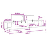 Studio Desk White 130 x 36 x 19.5 cm Engineered Wood - Extra Image