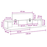 Studio Desk White 110 x 36 x 19.5 cm Engineered Wood