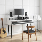 Studio Desk White 152 x 42.5 x 36 cm Engineered Wood