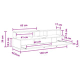 Studio Desk White 130 x 42.5 x 36 cm Engineered Wood - Extra Image