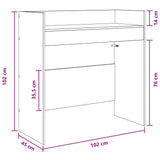 DJ Table White 102 x 45 x 102 cm Engineered Wood - Low Angle