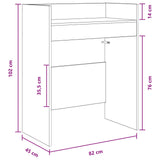 DJ Table White 82 x 45 x 102 cm Engineered Wood - Low Angle