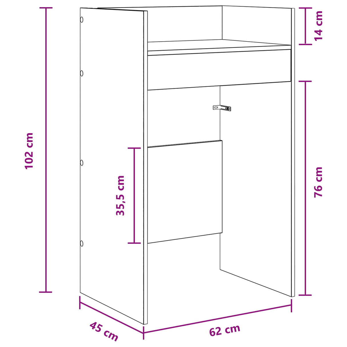 DJ Table White 62 x 45 x 102 cm Engineered Wood