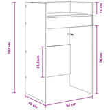DJ Table White 62 x 45 x 102 cm Engineered Wood