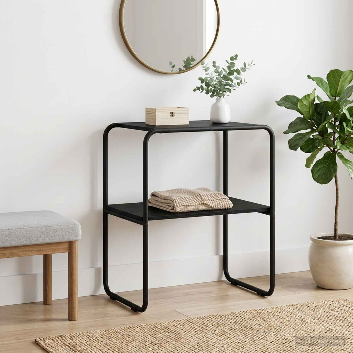Console Table Black Oak 100 x 42.5 x 70 cm Engineered Wood