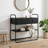 Console Table Black Oak 80 x 40 x 75 cm Engineered Wood