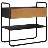 Console Table Black Oak 80 x 40 x 75 cm Engineered Wood - Close-Up Angle