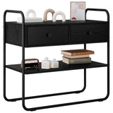 Console Table Black Oak 80 x 40 x 75 cm Engineered Wood - Side View